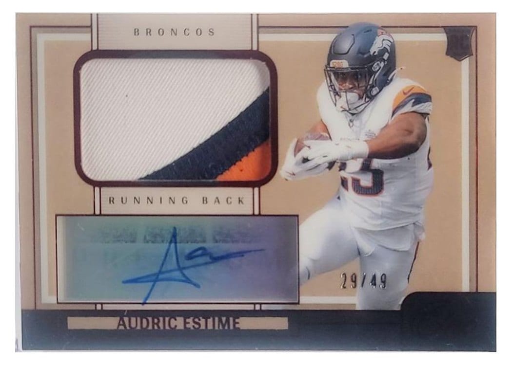 2024 Panini One Premium Rookie Patch Autographs Audric Estime #119 card