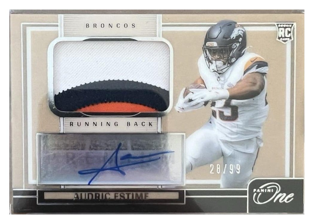 2024 Panini One Premium Rookie Patch Autographs Audric Estime #119 card