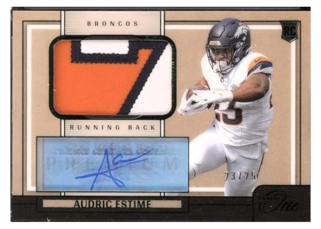 2024 Panini One Premium Rookie Patch Autographs Audric Estime #119 card