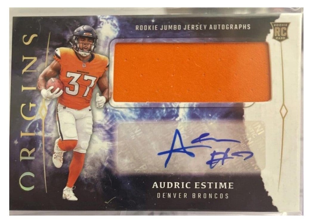 2024 Panini Origins Rookie Jumbo Jersey Autographs Audric Estime #RJA-AES card