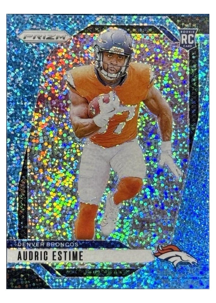 2024 Panini Prizm Base Set Audric Estime Blue Sparkle #306 card