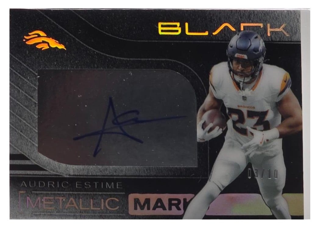 2025 Panini Black Metallic Marks Audric Estime #18