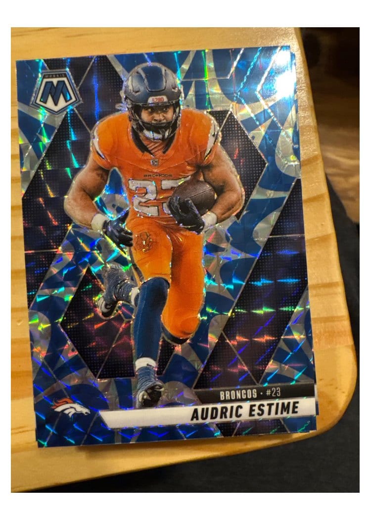2025 Panini Mosaic Base Set Audric Estime Reactive Blue #208 card