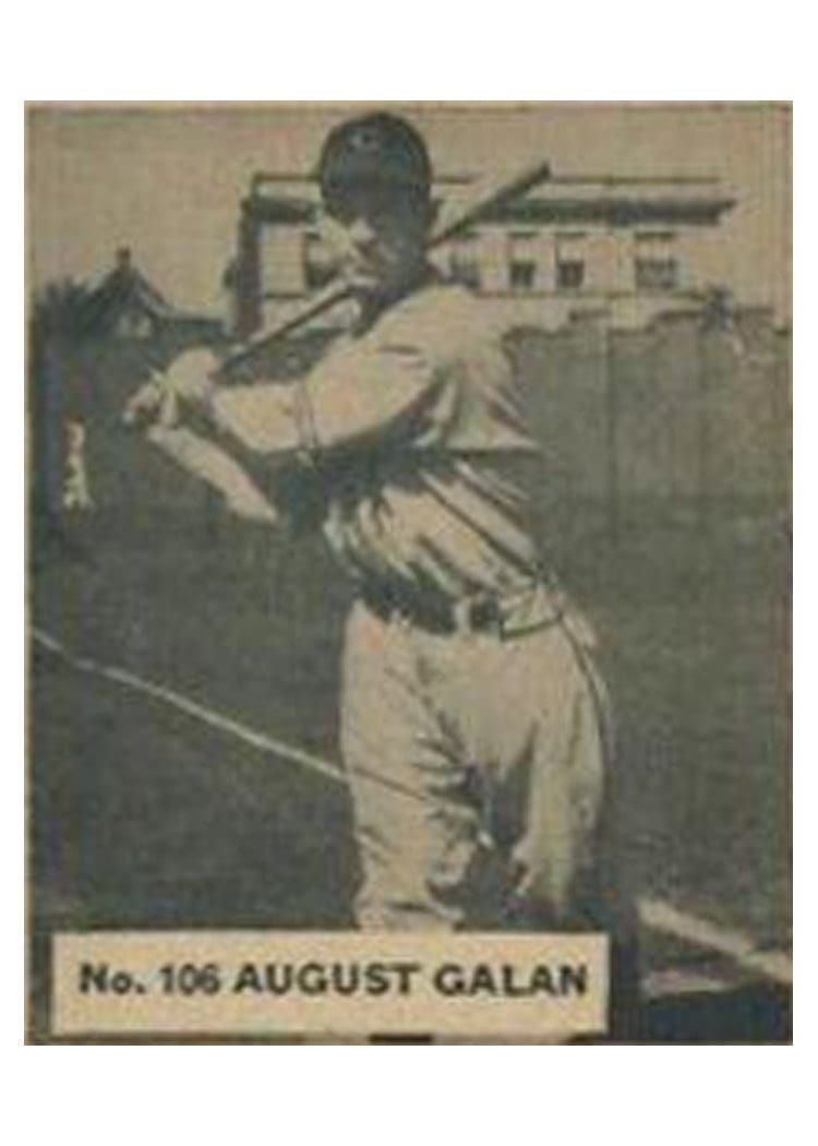 1936 World Wide Gum August Galan #106 card