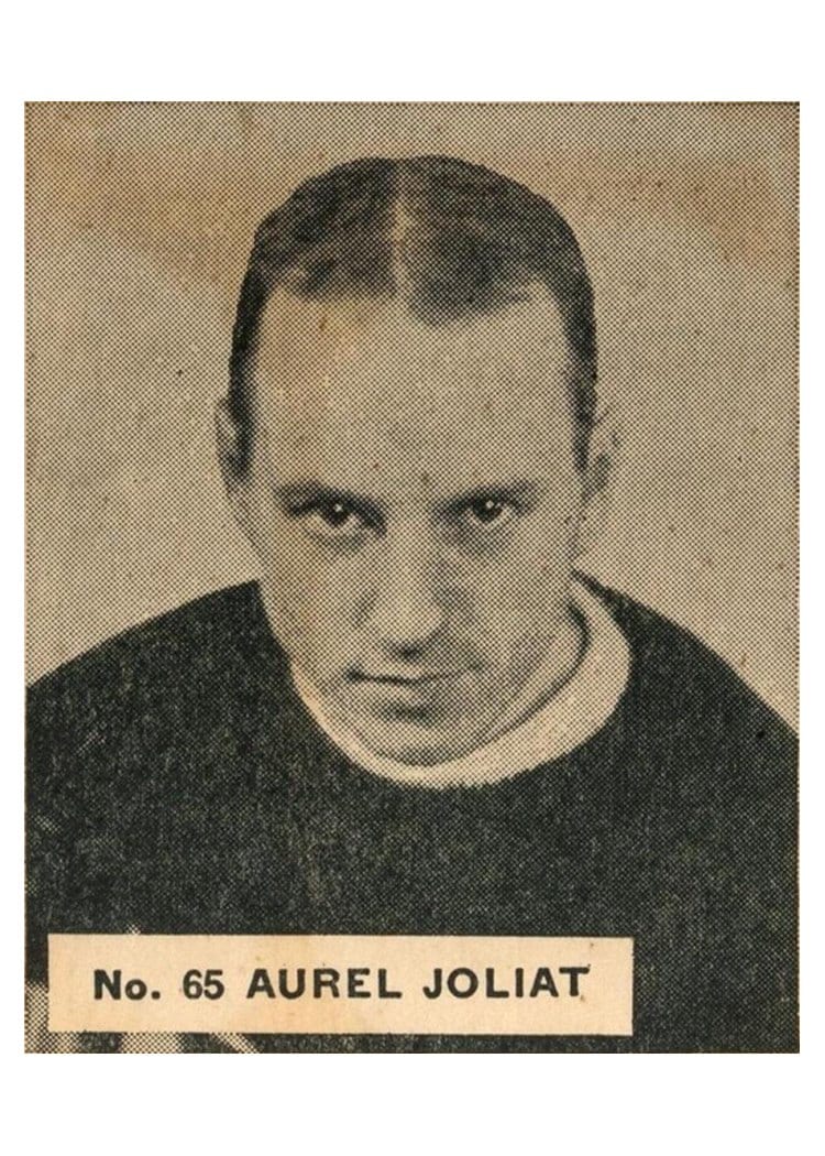 1937 V356 World Wide Gum Aurel Joliat #65 card