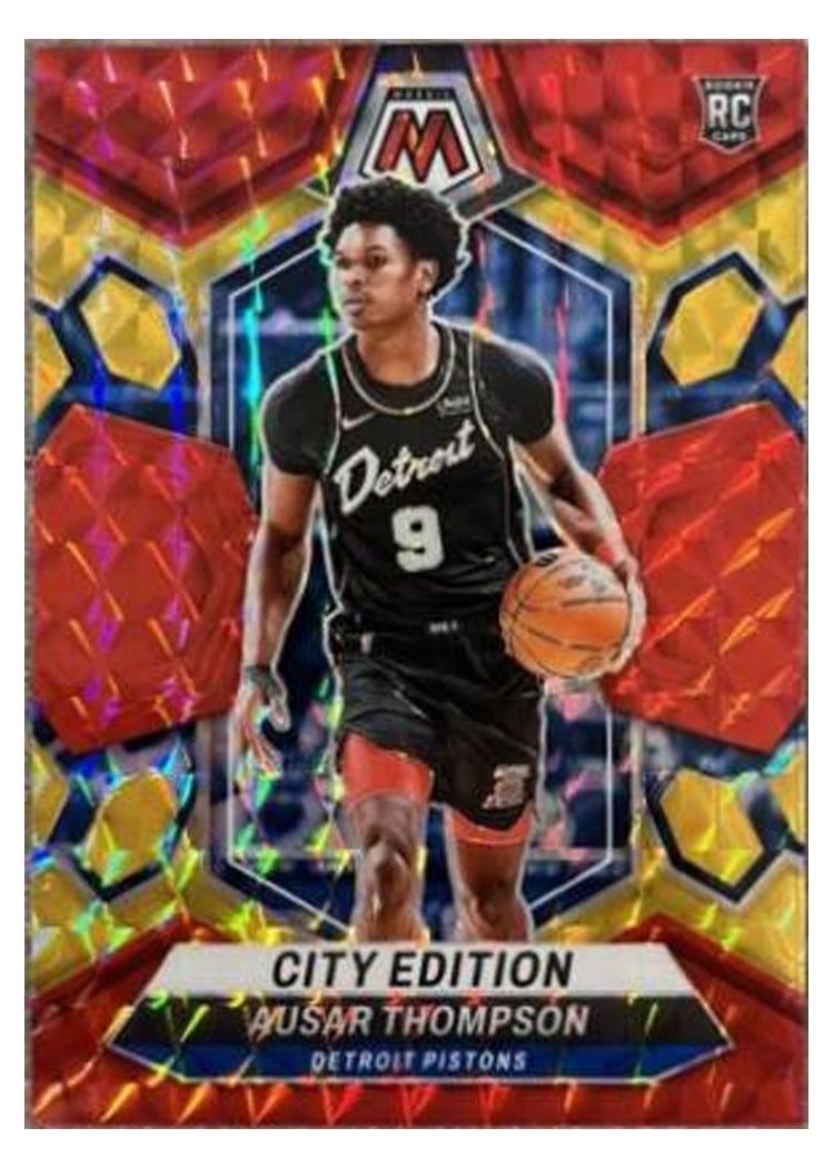 2023-24 Panini Mosaic Base Set Ausar Thompson Red Yellow Fusion Choice #290 card