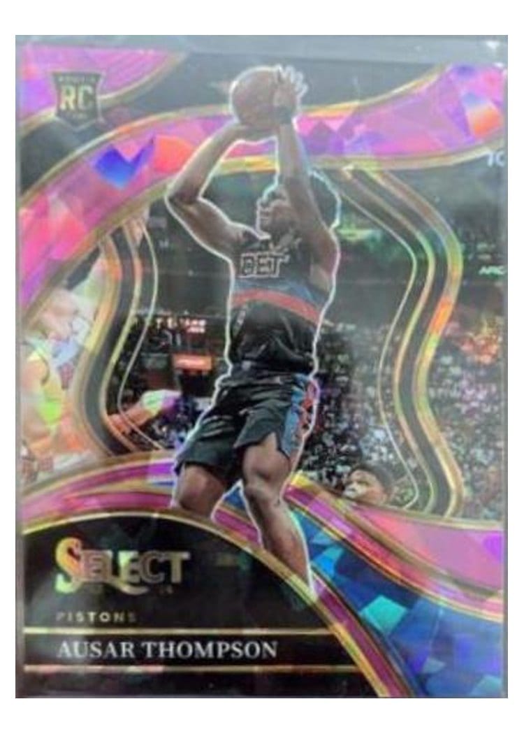 2023 Panini Select Ausar Thompson Cracked Ice Pink Prizm #95 card