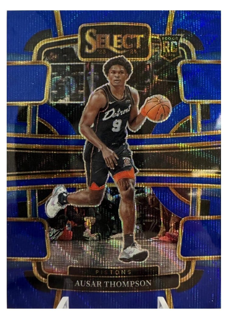 2023 Panini Select Ausar Thompson Wave Blue Prizm #95 card