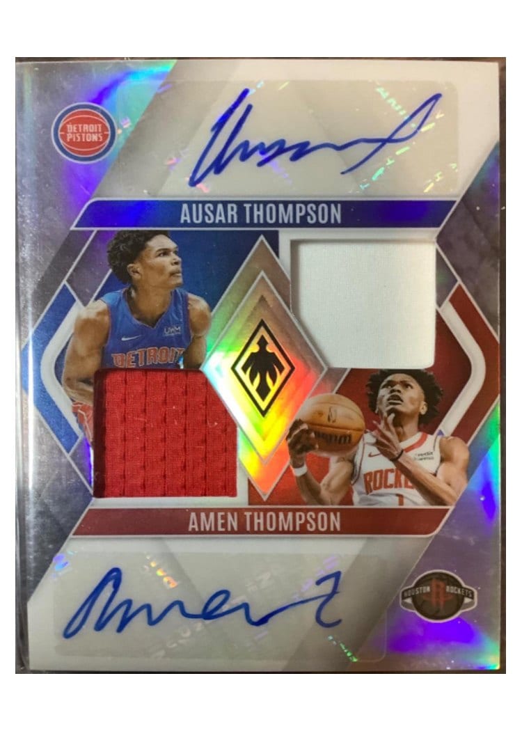 2023-24 Panini Phoenix Dual Rookie Jersey Autographs Ausar Thompson / Amen Thompson #DRJ-TWN card