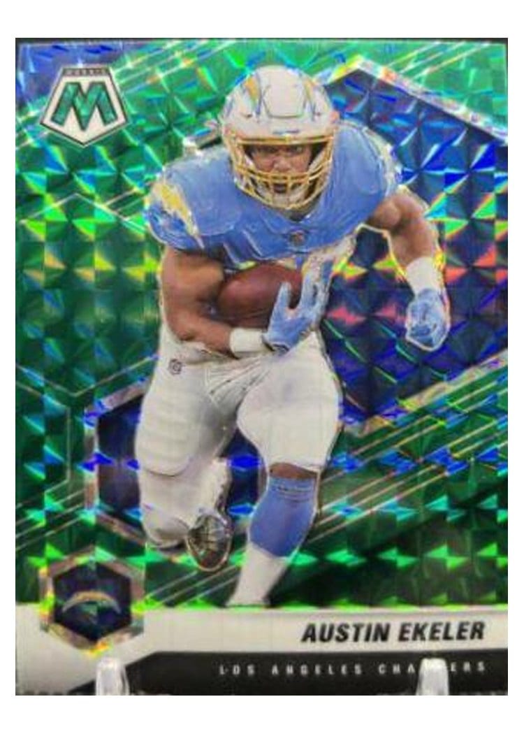 2021 Panini Mosaic Base Set Austin Ekeler Green Mosaic #114 card