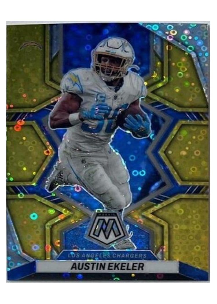 2022 Panini Mosaic Base Set Austin Ekeler No Huddle Gold #102 card