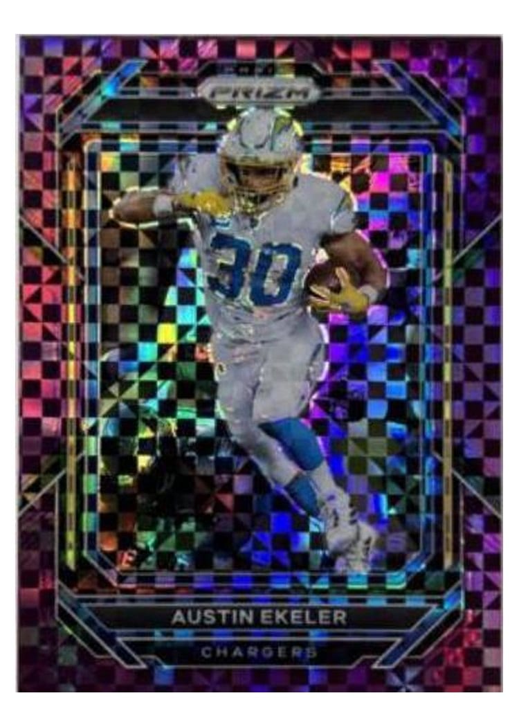 2022 Panini Prizm Base Set Austin Ekeler Purple Power #150 card