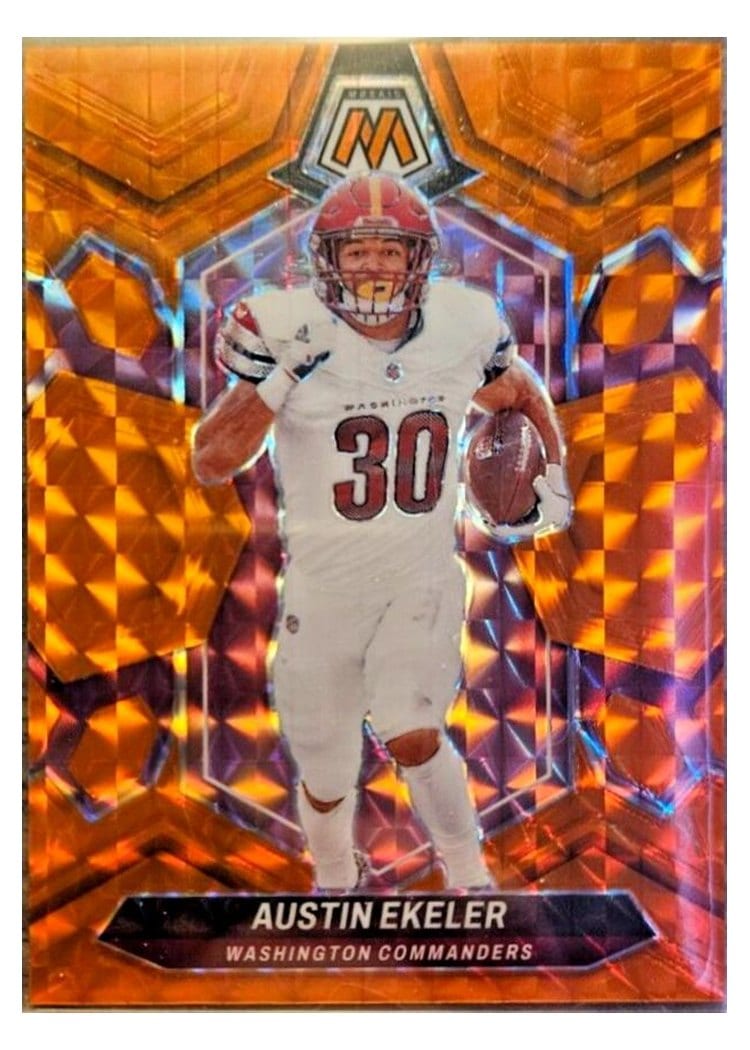 2024 Panini Mosaic Base Set Austin Ekeler Orange #218 card