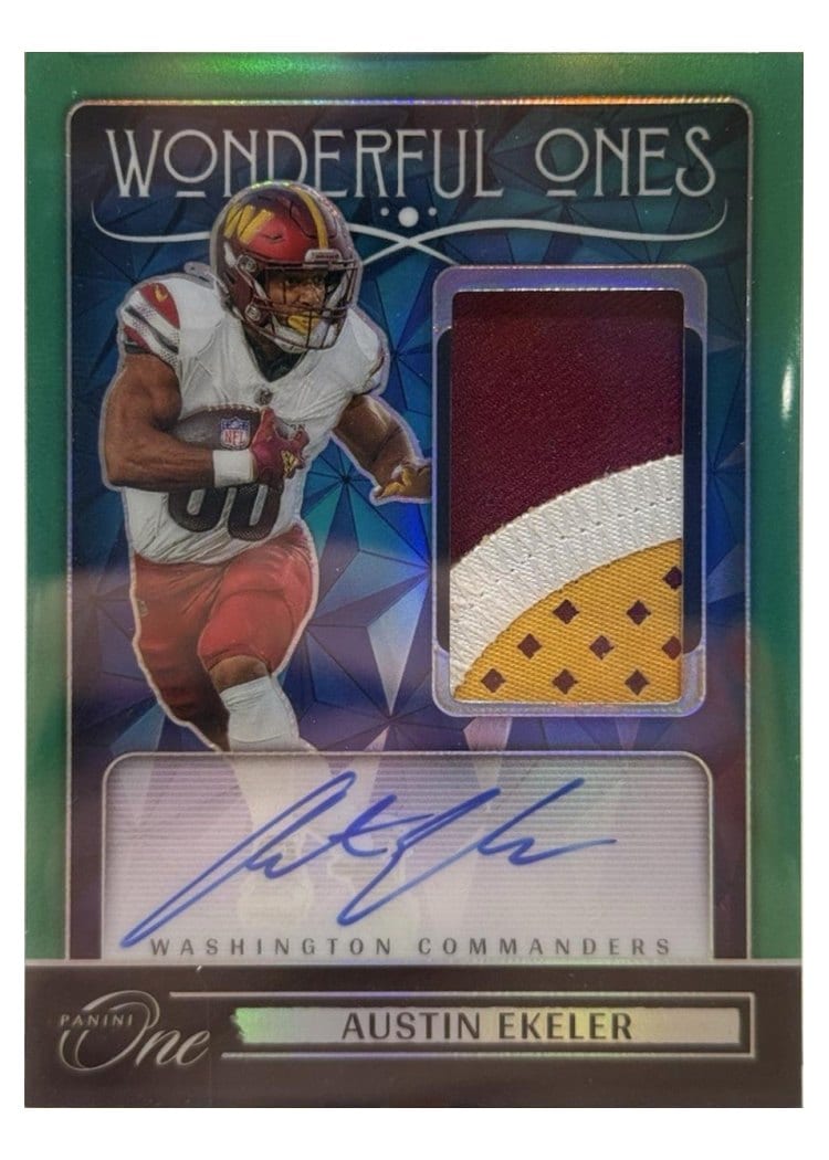 2024 Panini One Wonderful Ones Autographs Austin Ekeler Green Wonderful Ones Autograph #366 card
