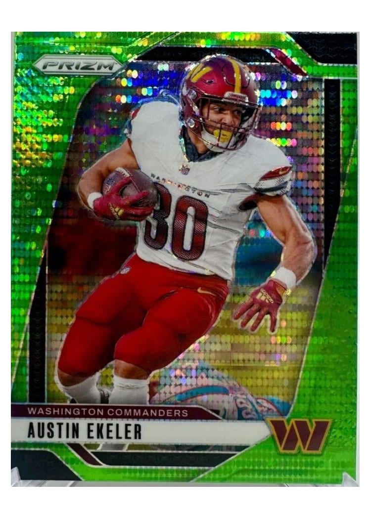 2024 Panini Prizm Base Set Austin Ekeler Neon Green Pulsar #287 card