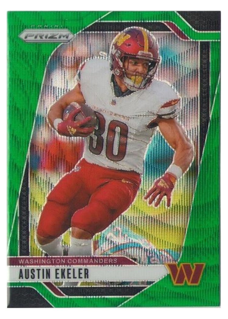 2024 Panini Prizm Base Set Austin Ekeler Green Wave #287 card