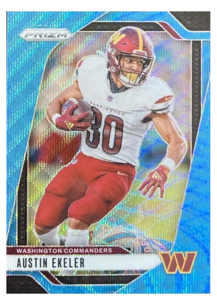 2024 Panini Prizm Base Set Austin Ekeler Blue Wave #287 card