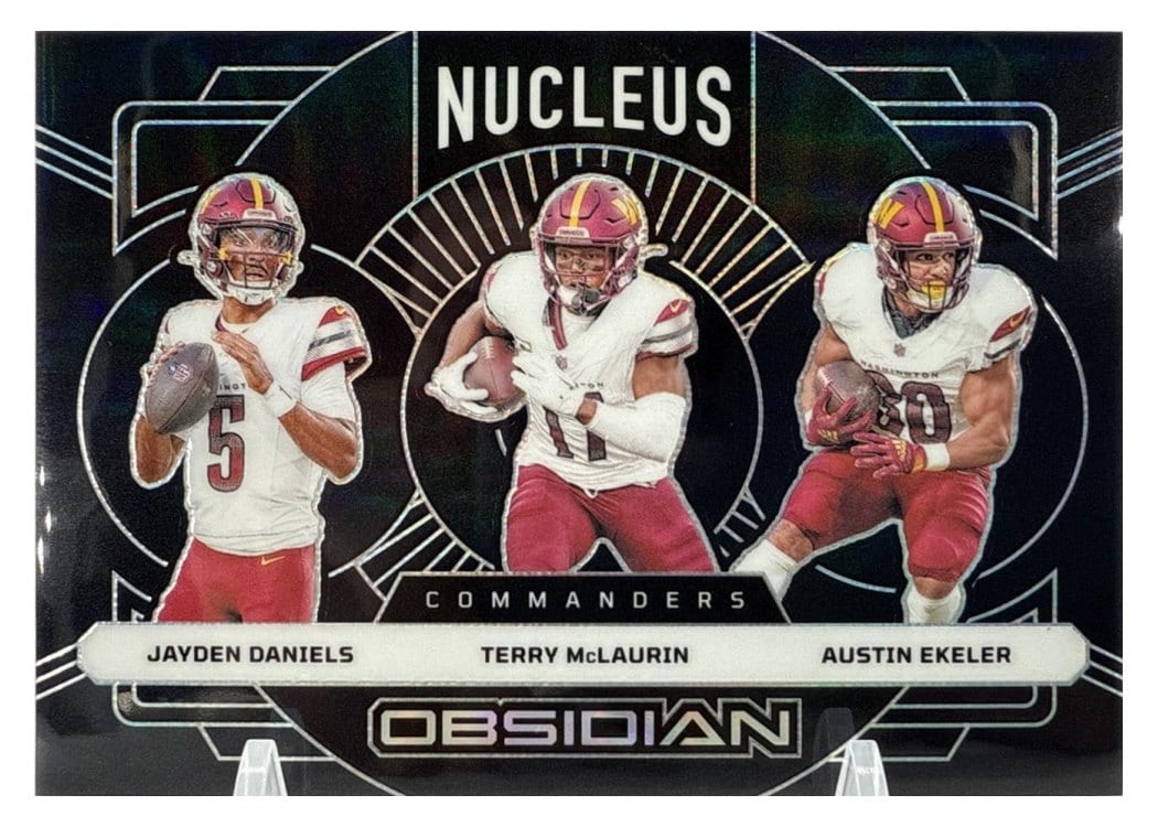 2024 Panini Obsidian Nucleus Austin Ekeler/Jayden Daniels/Terry McLaurin #18 card