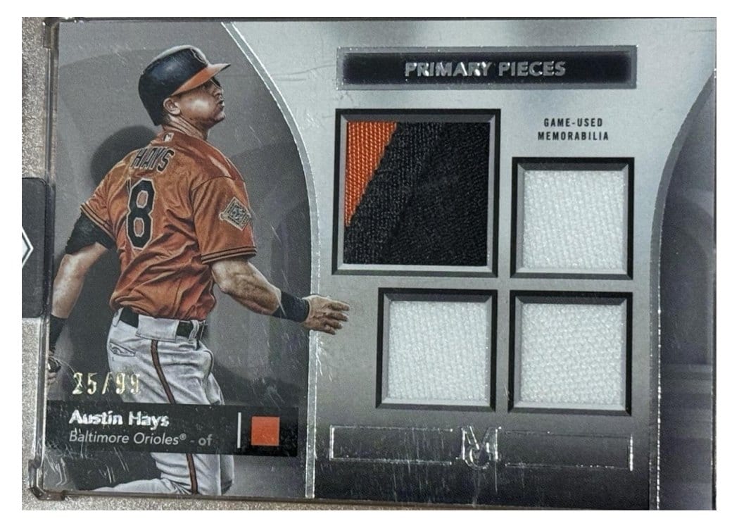 2024 Topps Museum Collection Single Player Primary Pieces Quad Relics Austin Hays #SPPQ-AH card