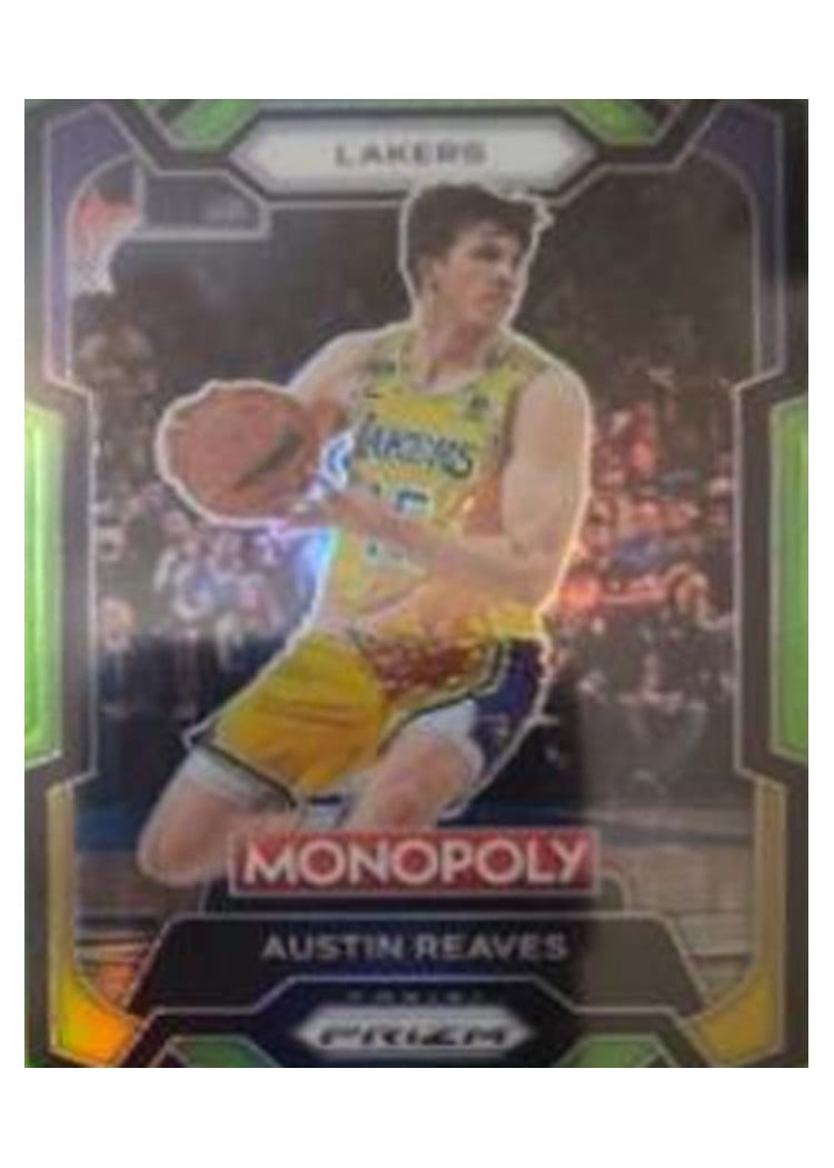 2023-24 Panini Prizm Monopoly Base Set Austin Reaves Neon Green #42 card