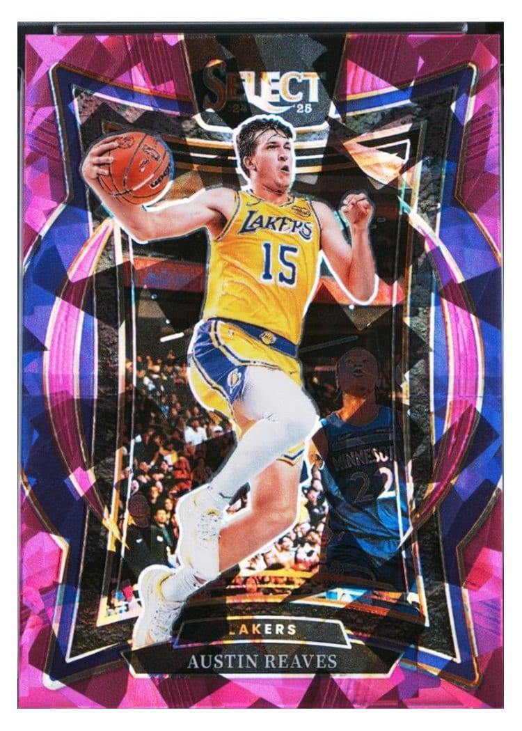 2024-25 Panini Select Base Set Austin Reaves Pink Cracked Ice Prizm #40 card