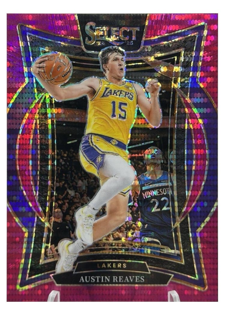 2024-25 Panini Select Base Set Austin Reaves Neon Purple Pulsar Prizm #40 card