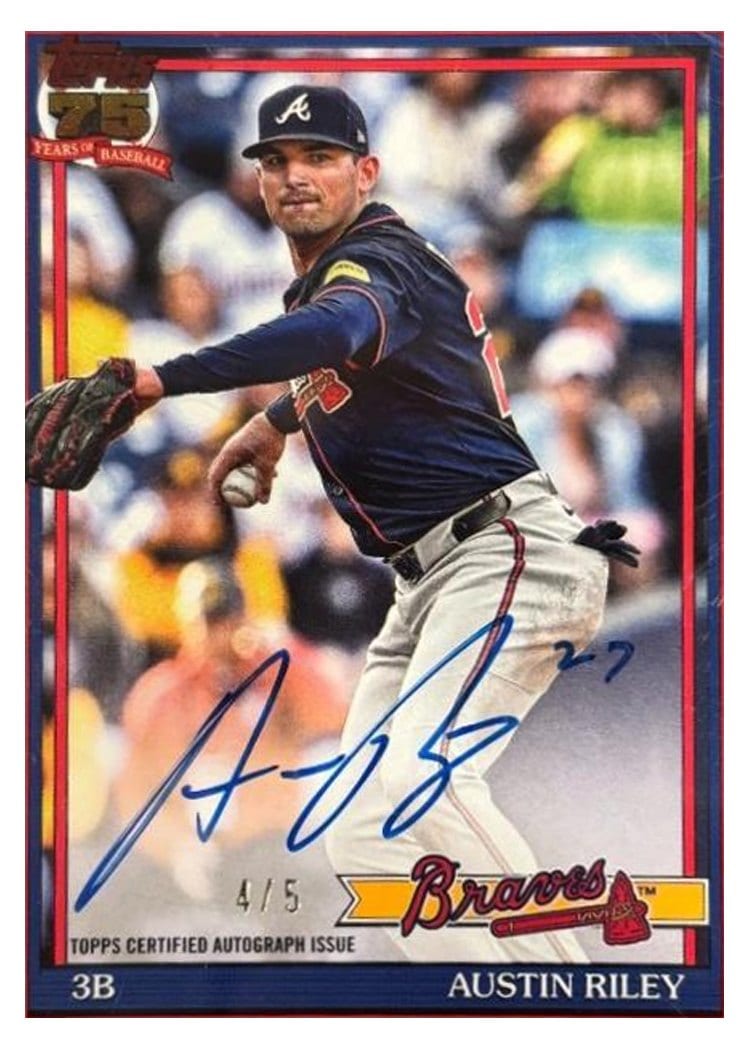 2026 Topps 1991 Topps Autographs Austin Riley #91A-RIL card