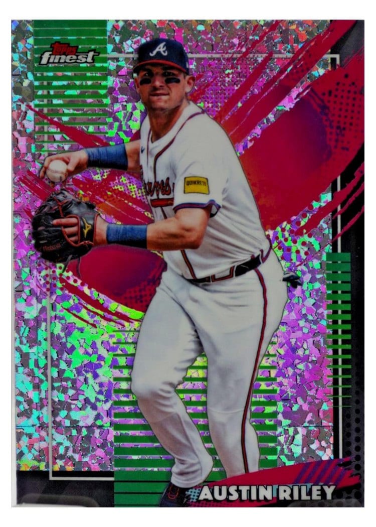 2026 Topps Finest Austin Riley Purple Mini Diamond Refractor #285 card