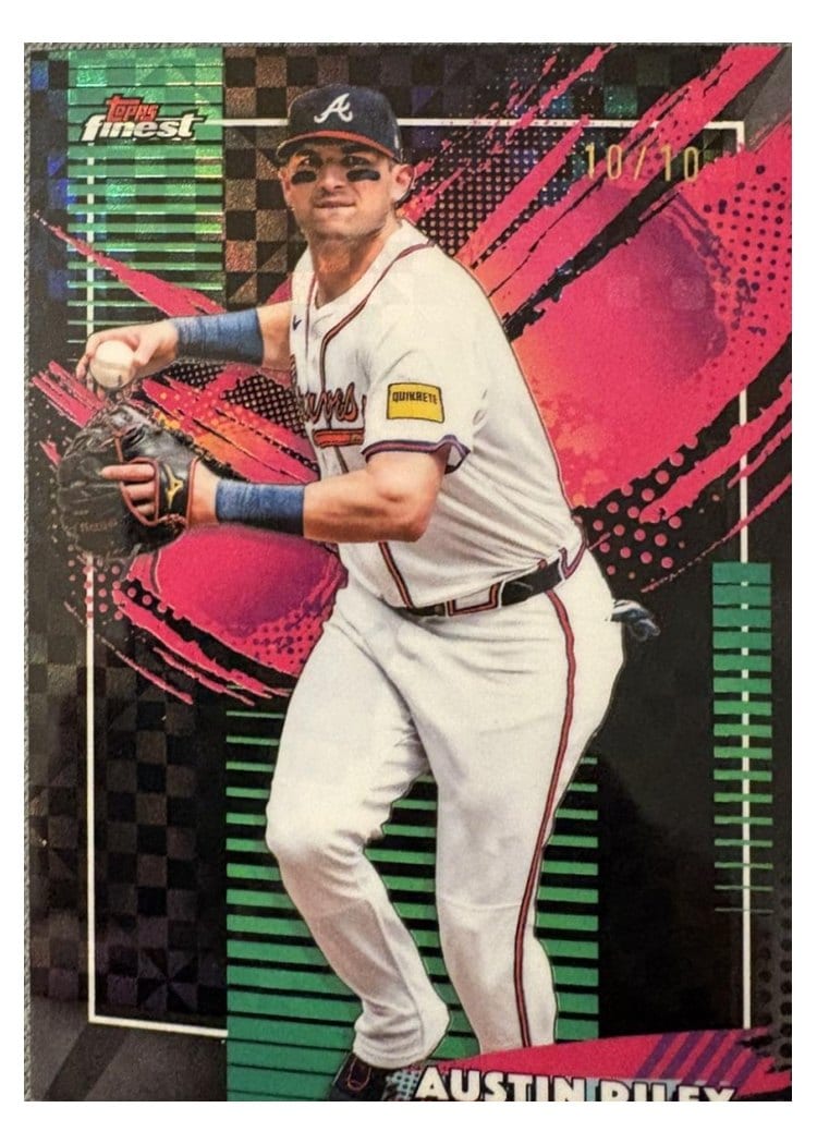 2026 Topps Finest Austin Riley Black X-Fractor #285 card
