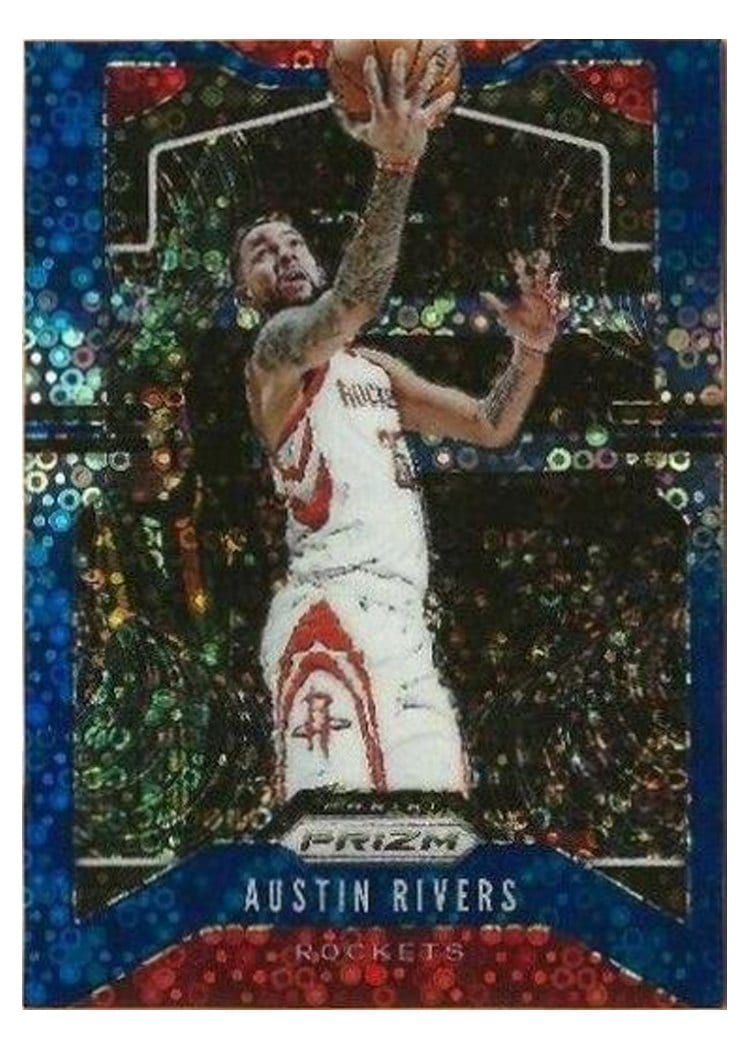 2019-20 Panini Prizm Base Set Austin Rivers Fast Break Prizm Blue #213 card