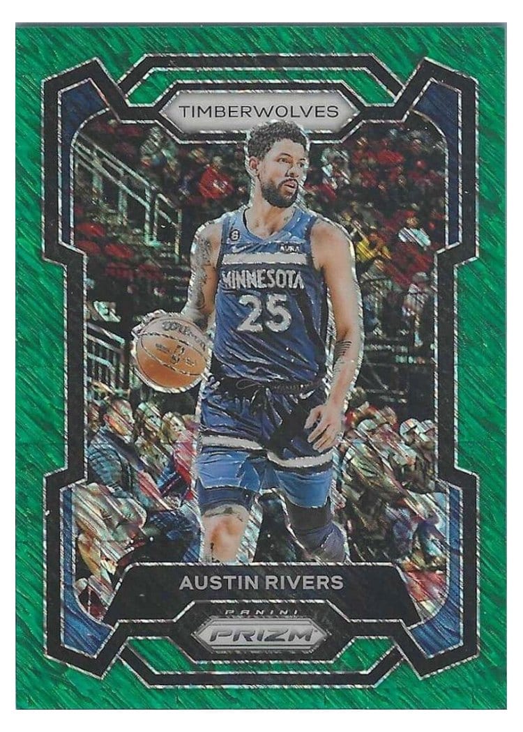 2023-24 Panini Prizm Base Set Austin Rivers Green Shimmer #278 card