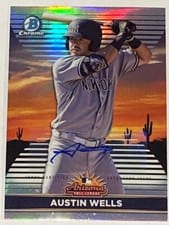 2022 Bowman Chrome 2021 AFL Fall Stars Austin Wells #AFLS-12 card