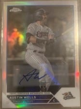 2023 Topps Pro Debut Chrome Autographs Refractor Austin Wells #PDC-10 card