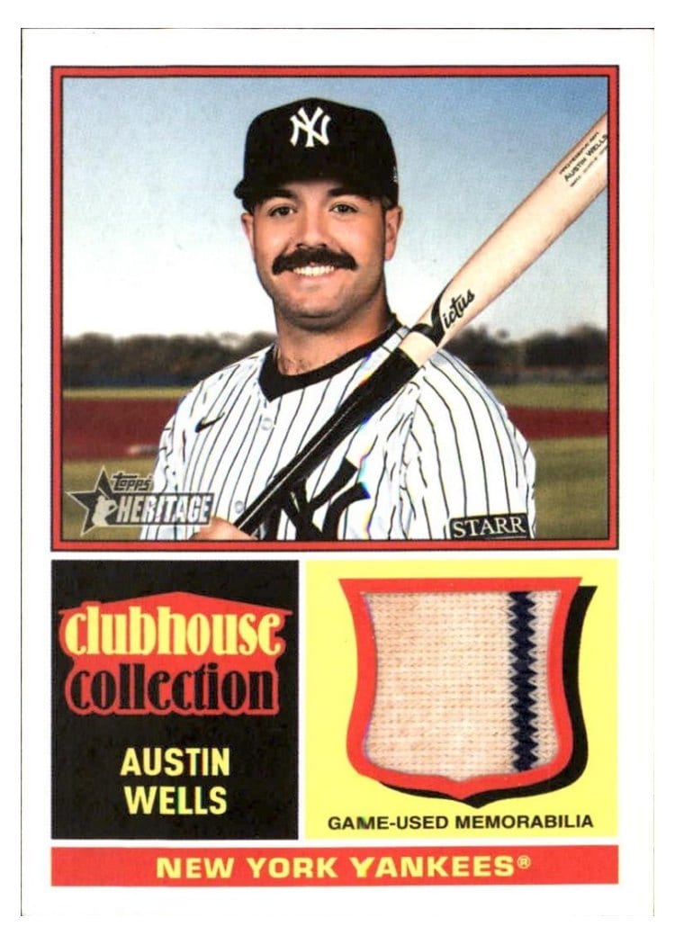 2025 Topps Heritage Clubhouse Collection Relics Austin Wells #CCR-AW card