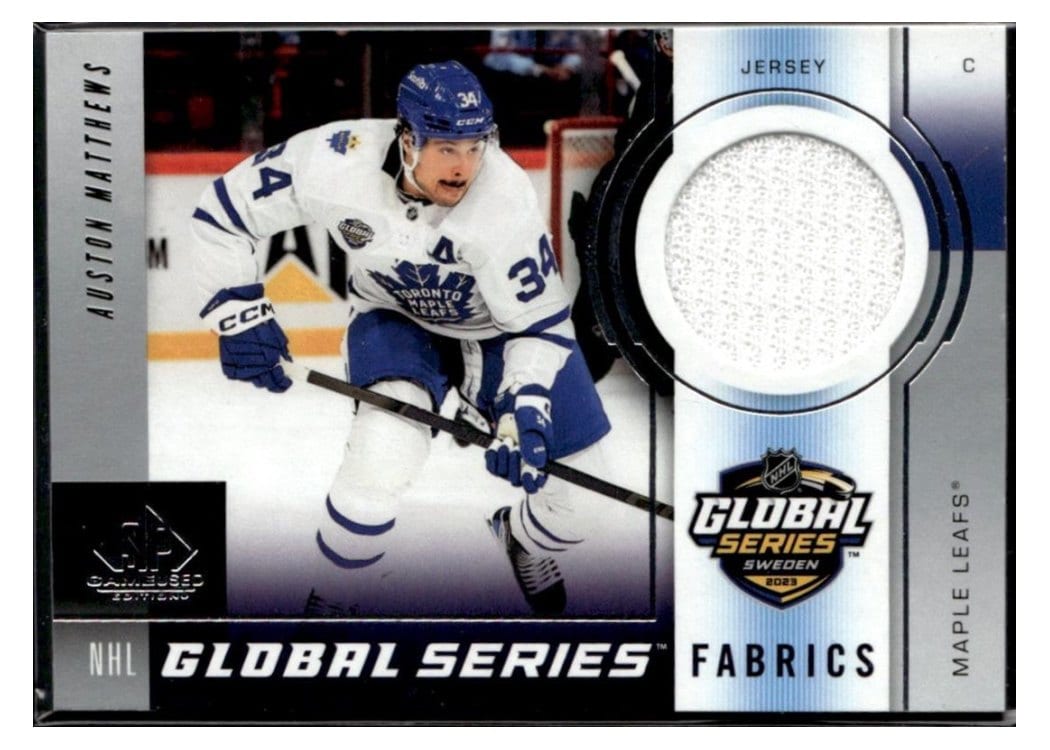 2024-25 SP Game Used 2023 Global Series Sweden Fabrics Auston Matthews #GSF-AM card