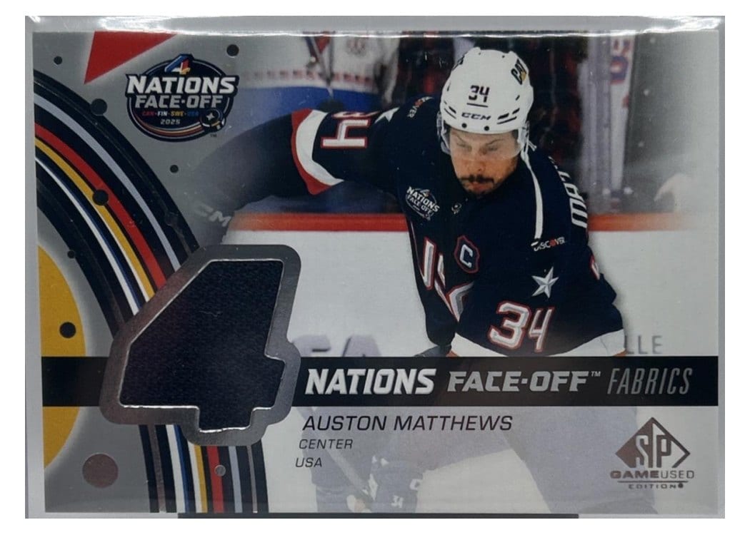 2025-26 SP Game Used 2025 4 Nations Face-Off Fabrics Auston Matthews #4N-AM