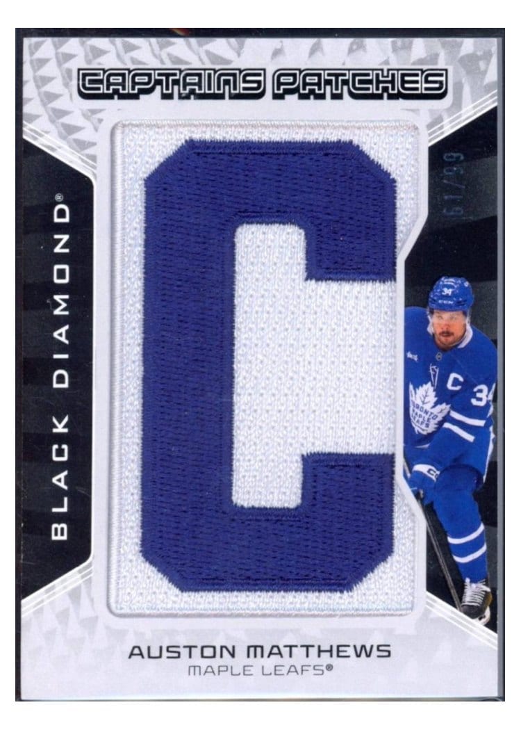 2025-26 Upper Deck Black Diamond Captains Patches Auston Matthews #CP-AM