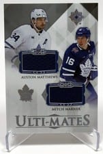 2023-24 Upper Deck Ultimate Collection Ulti-Mates Dual Jersey Auston Matthews/Mitch Marner #UTM-MM card