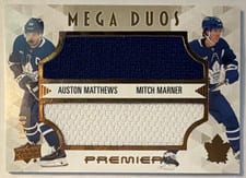 2024-25 Upper Deck Premier Premier Mega Jersey Duos Auston Matthews/Mitch Marner #PM2-MM