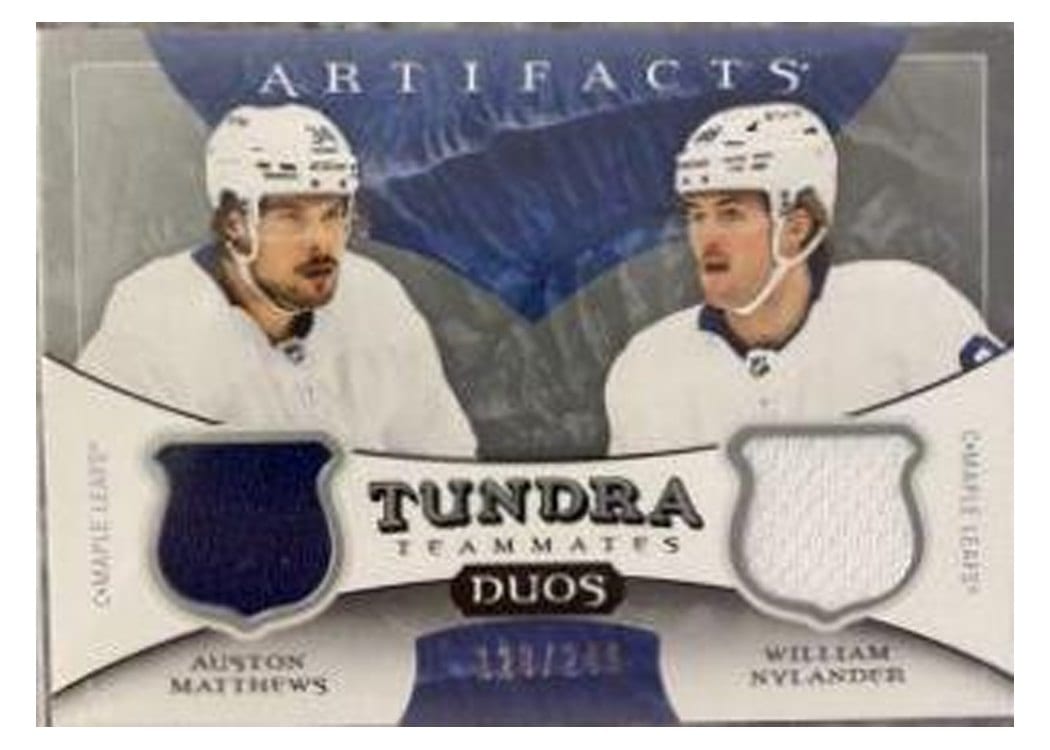 2022-23 Upper Deck Artifacts Tundra Teammates Duos Premium Parallel Auston Matthews/William Nylander #T2-TOR card