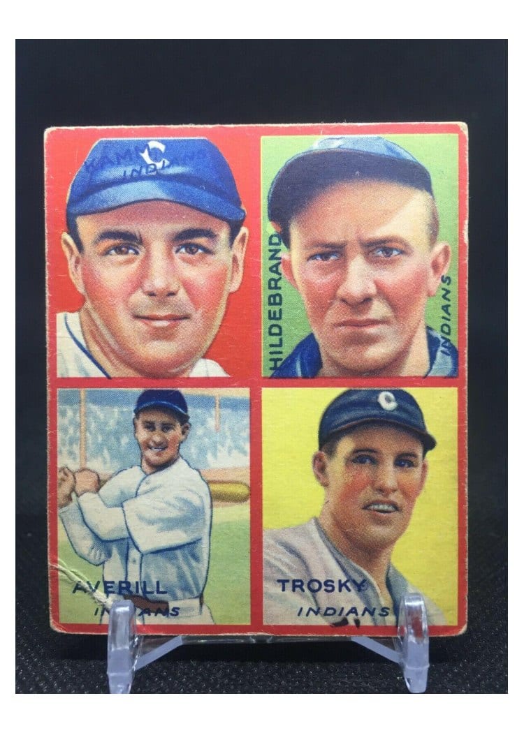 1935 Goudey 4 in 1 Averill, Hildebrand Kamm, Trosky card