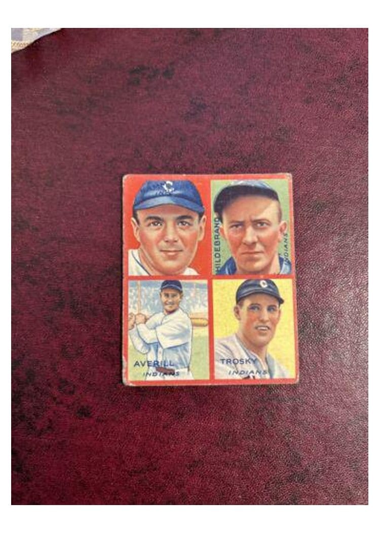 1935 Goudey 4 in 1 Averill, Hildebrand, Kamm, Trosky #7E card