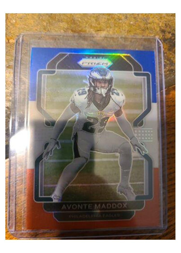 2021 Panini Prizm Base Set Avonte Maddox Blue Prizm #225 card