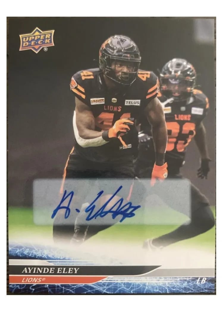 2025 Upper Deck CFL Ayinde Eley #22 card