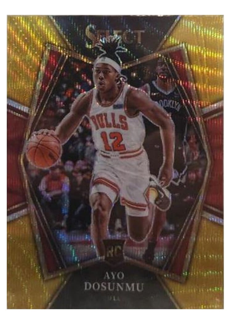 2021-22 Panini Select Base Set Ayo Dosunmu Gold Wave Prizm #154 card