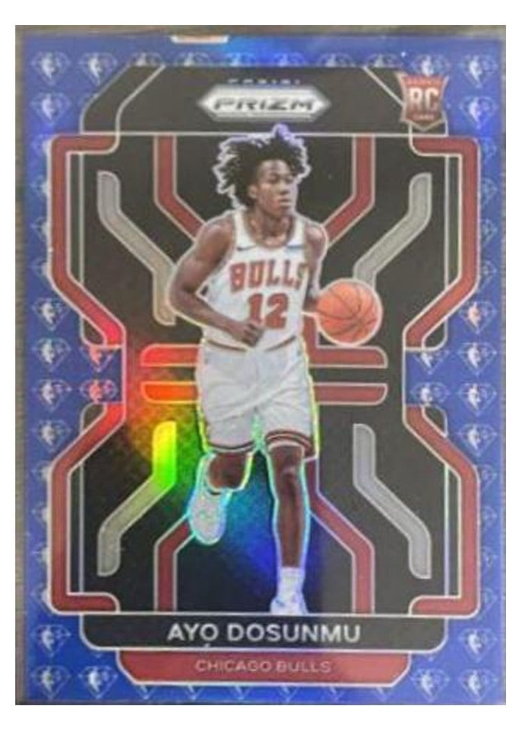2021 Panini Prizm Ayo Dosunmu 75th Anniversary Blue Prizm #271 card