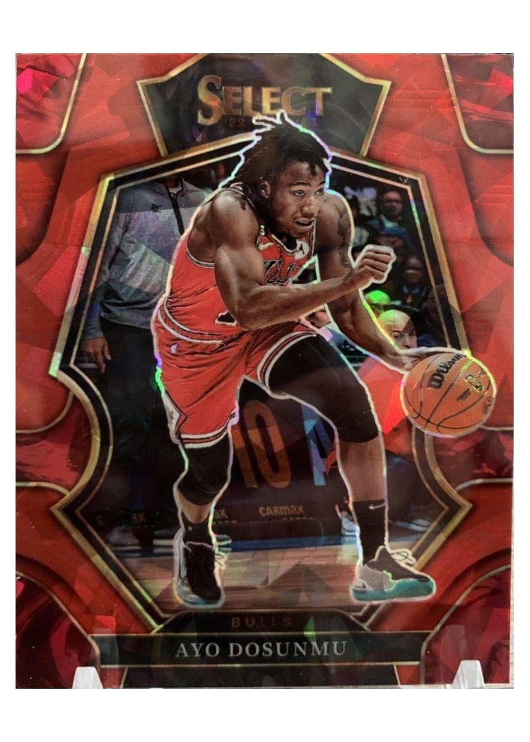 2022-23 Panini Select Base Set Ayo Dosunmu Red Cracked Ice Prizm #121 card