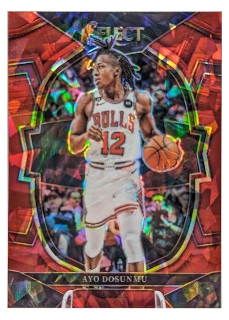 2022-23 Panini Select Base Set Ayo Dosunmu Red Cracked Ice Prizm #21 card