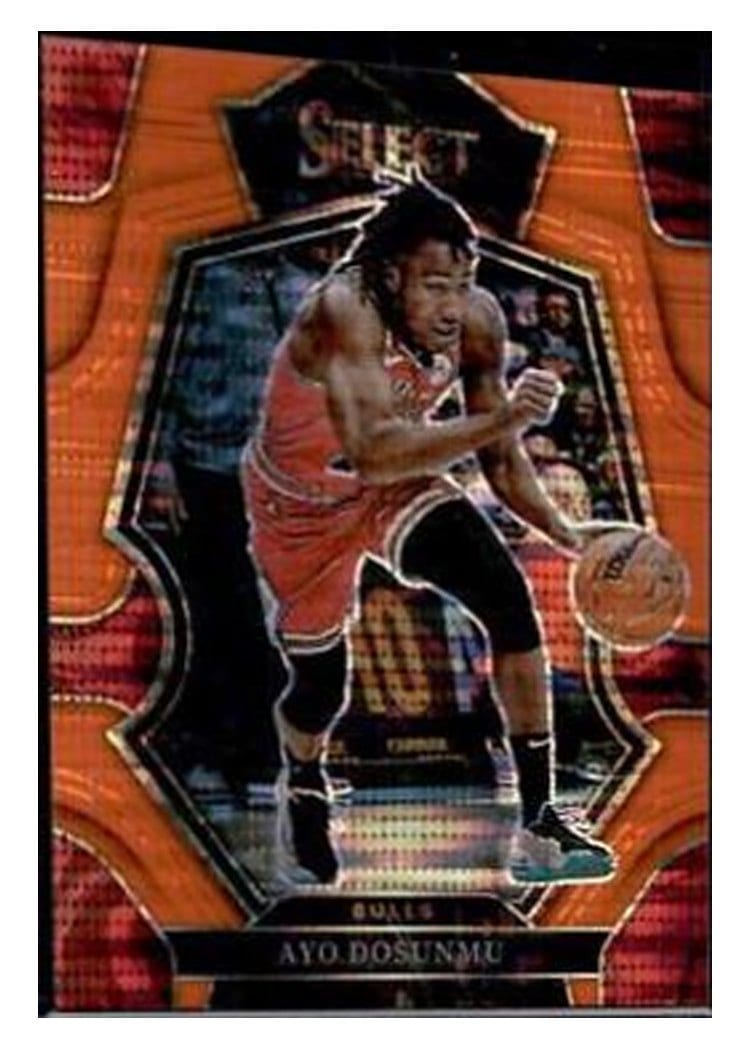 2022-23 Panini Select Base Set Ayo Dosunmu Neon Orange Pulsar Prizm #221 card