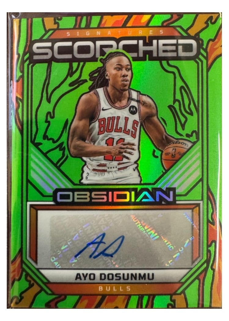 2024-25 Panini Obsidian Scorched Signatures Ayo Dosunmu #SS-AYO card
